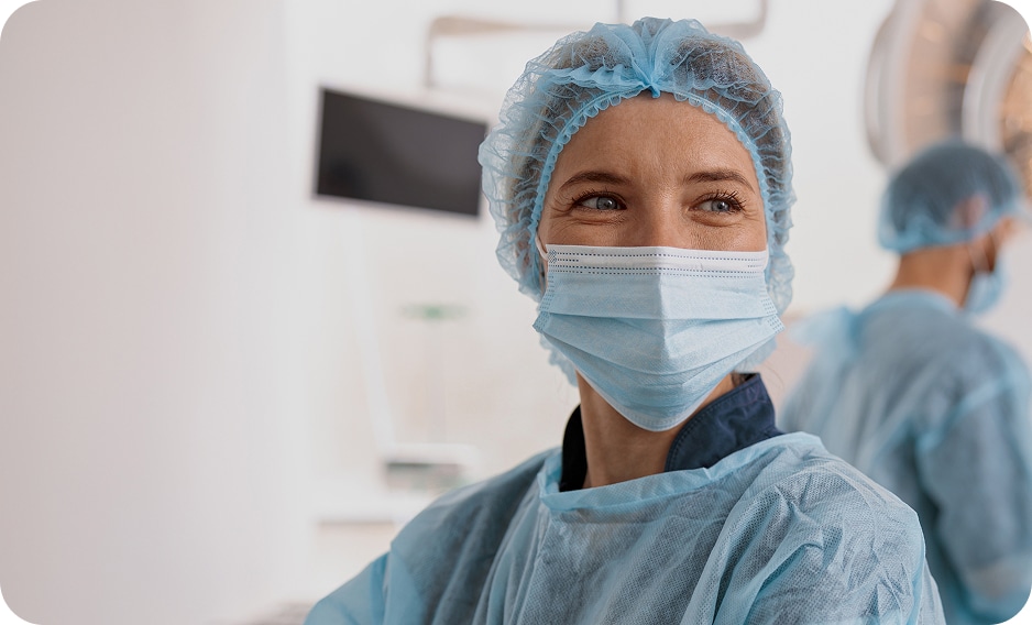 Clinicians in a procedure room